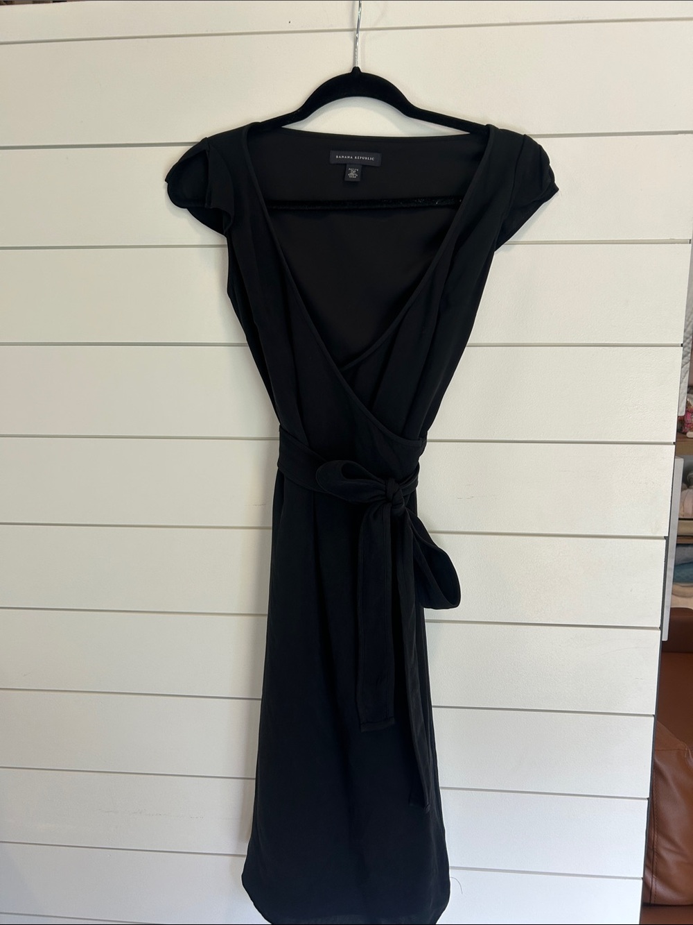 Banana Republic Black Wrap Dress with Tie Waist